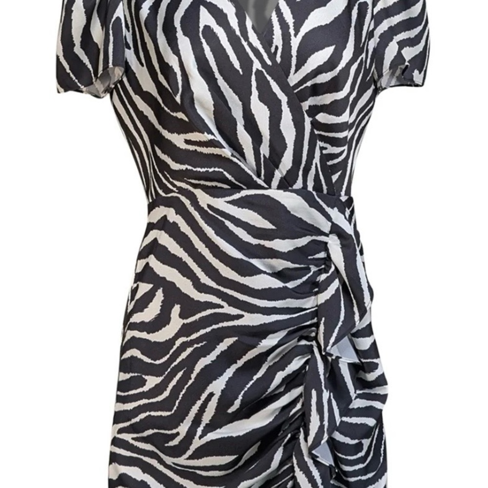 Milly Zebra-Print Midi Dress - Black & White